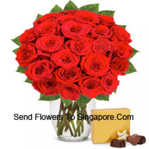 30 Red Roses with Imported Chocolates