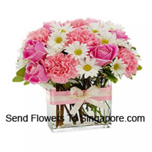 Beautiful Pink Roses and Carnations