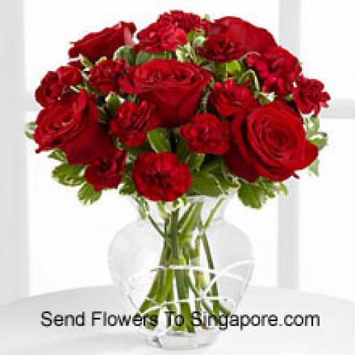 9 Roses and 9 Beautiful Carnations